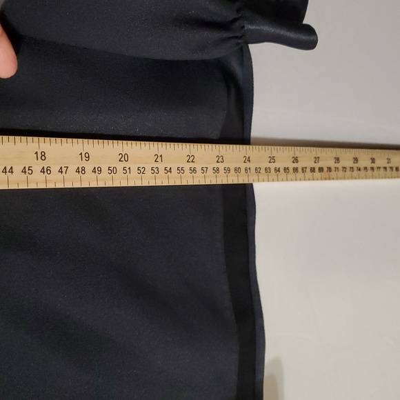 Vintage Nilani Black Long Sleeve Satin Blouse with Beaded Bows Sz 2 - Picture 9 of 12